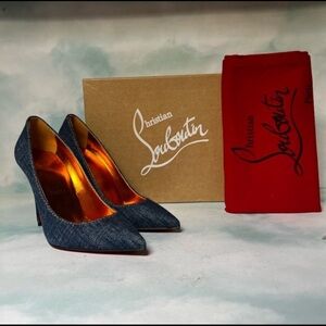 Christian louboutin Kate pointed denim pumps